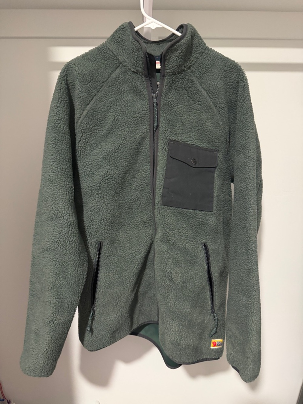 Fjallraven Dark Green Sherpa Jacket with Chest Pocket